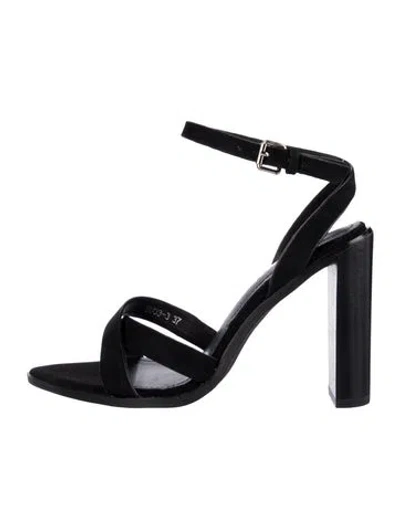 Pre-owned Alias Mae Suede Sandals In Black