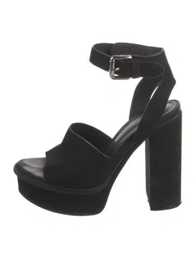 Pre-owned Alias Mae Suede Sandals In Black