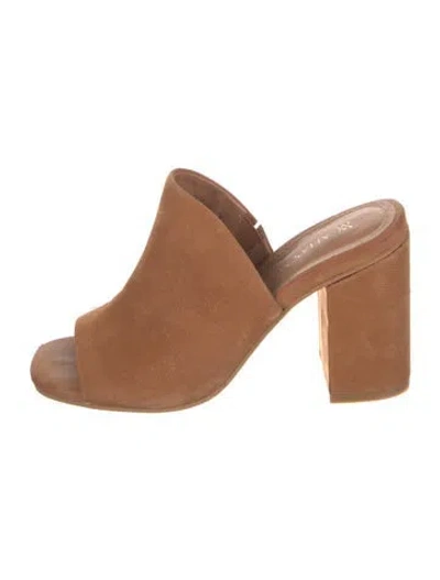 Pre-owned Alias Mae Suede Slides In Brown
