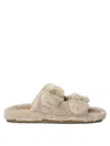 Alibi Faux-fur Flat Sandals In Grey