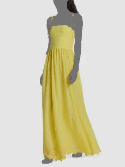 Pre-owned Alice And Olivia $695 Alice + Olivia Women's Yellow Juniper Self-tie Strap Maxi Dress Size 4