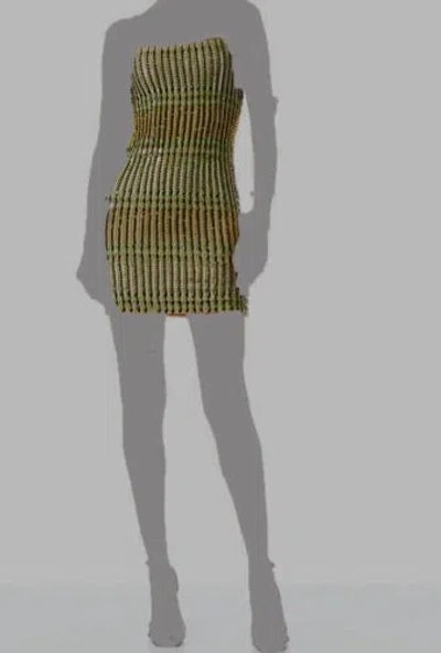 Pre-owned Alice And Olivia $895 Alice + Olivia Women's Green Embellished Fifi Bodycon Mini Dress Size 2
