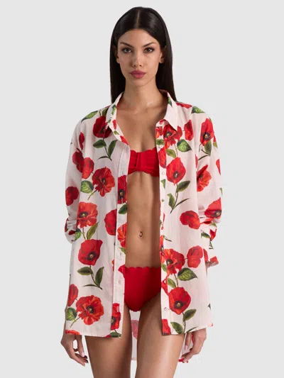 Alice And Olivia A+o X Coniglio Palm Beach Button Down In Multi