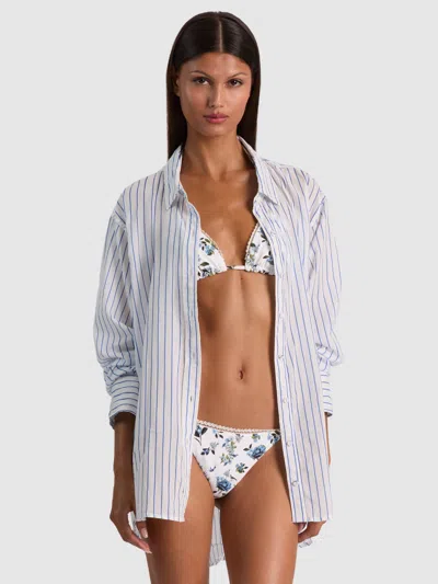 Alice And Olivia A+o X Coniglio Palm Beach Button Down In Multi