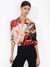 Alice And Olivia X Kelly Dabbah Willa Placket Top In Thrive