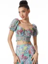 Alice And Olivia Crawford Lace-up Top In Lola's Dream