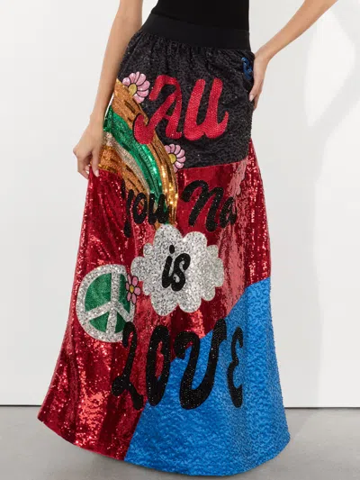 Alice And Olivia A+o X The Beatles Tina Ballgown Skirt In All You Need Is Love