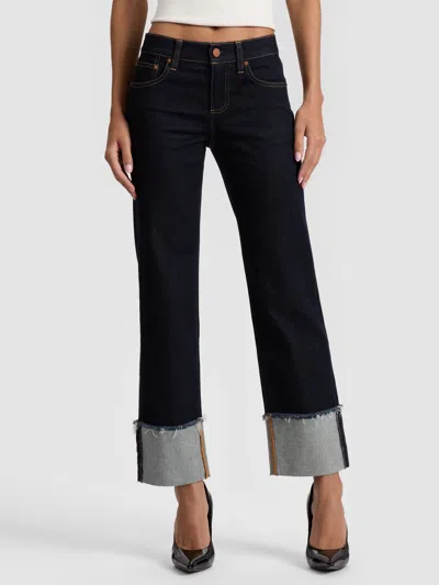 Alice And Olivia Abilene Cuffed Jean In Blue