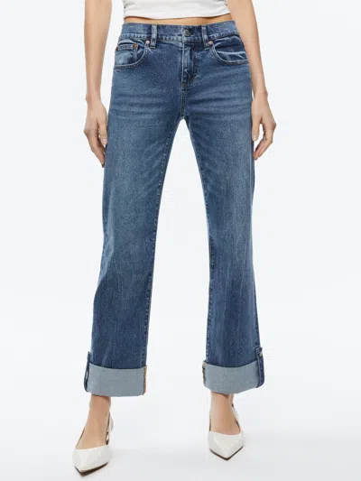 Alice And Olivia Abilene Cuffed Jean With Snaps