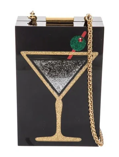 Pre-owned Alice And Olivia Acrylic Minaudière In Black