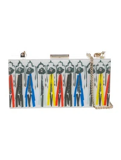 Pre-owned Alice And Olivia Acrylic Minaudière In White