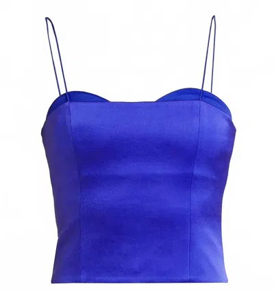 Alice And Olivia Ada Bustier Cropped Top In 0470 Royal Sea4 In Blue