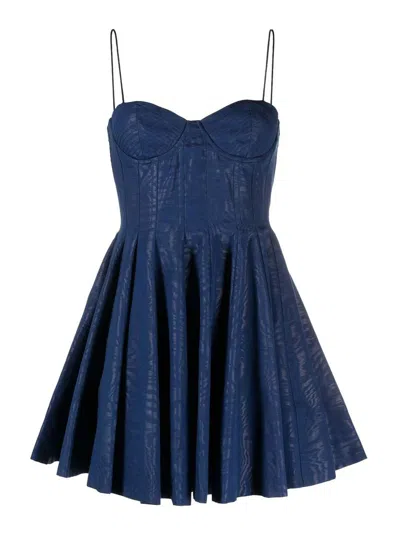 Alice And Olivia Adara Bustier Mini Dress In Blue