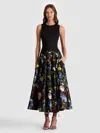 Alice And Olivia Adley Drop Waist Midi Dress In Black