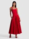 Alice And Olivia Adley Pleated Midi Dress