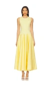 Alice And Olivia Alice + Olivia Adley Cotton Long Dress In Lemon