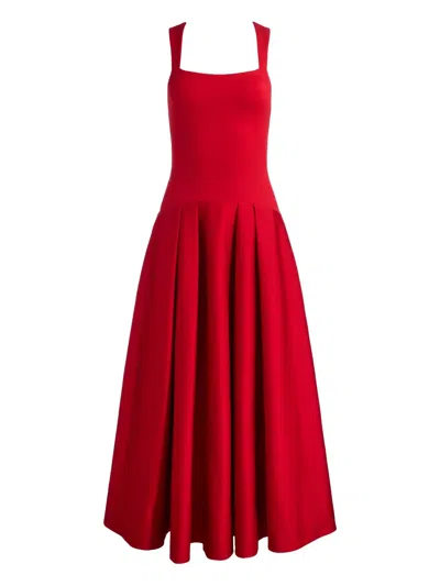 ALICE AND OLIVIA ADLEY PLEATED MIDI DRESS