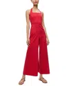 Alice And Olivia Aida Cropped Halter Jumpsuit In Red