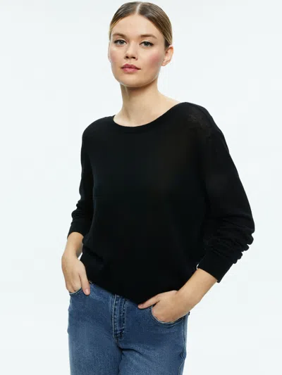 Alice And Olivia Akers Reversible Pullover In Black