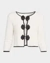 Alice And Olivia Akira Bow Cardigan In White