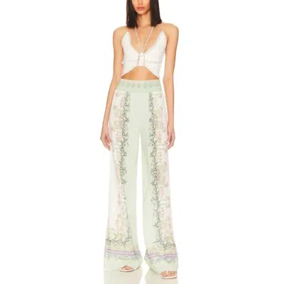 Alice And Olivia Alabama Palazzo Wide Leg Pants In Floral Fest In Multi