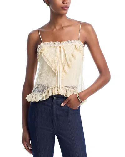 Alice And Olivia Alessia Lace Ruffled Top In Multi