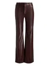 Alice And Olivia Alexander Faux-leather Trousers In Brown