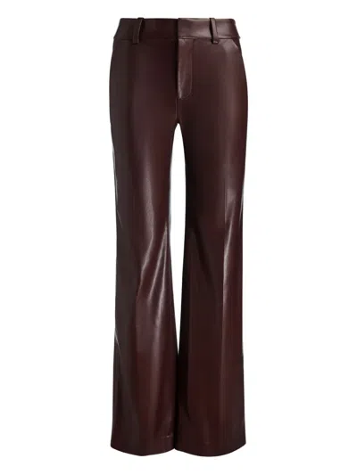 Alice And Olivia Alexander Faux-leather Trousers In Brown