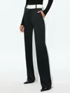 Alice And Olivia Alexander High Rise Colorblock Slim Straight Trouser In Black/off White