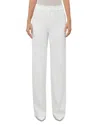 Alice And Olivia Alexander High Rise Slim Straight Pants In White