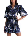 Alice And Olivia Alica And Olivia Cora Mini Shirt Dress In Blue