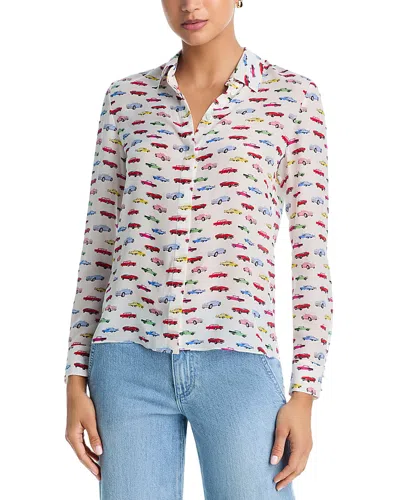 Alice And Olivia Alica And Olivia Willa Silk Shirt In White