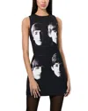 Alice And Olivia Alice And Oliva X The Beatles Clyde Mini Shift Dress In Black Mult