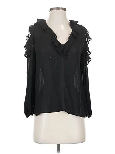Pre-owned Alice + Olivia 3/4 Sleeve Blouse In Black