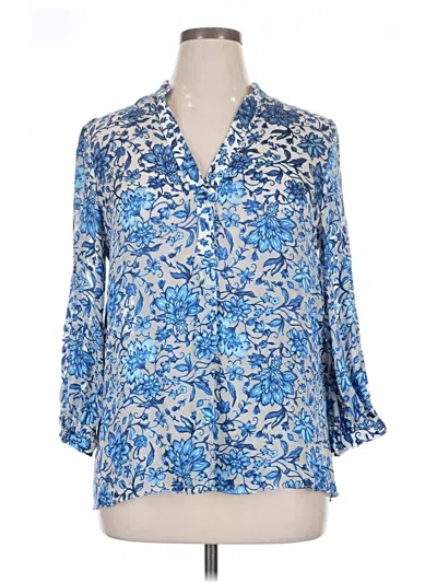 Pre-owned Alice + Olivia 3/4 Sleeve Blouse In Blue