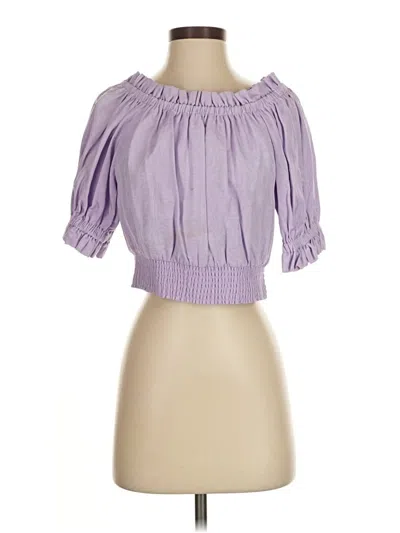 Pre-owned Alice And Olivia Alice + Olivia 3/4 Sleeve Blouse In Purple