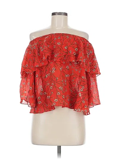 Pre-owned Alice And Olivia Alice + Olivia 3/4 Sleeve Blouse In Red