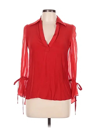 Pre-owned Alice + Olivia 3/4 Sleeve Blouse In Red