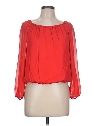 Pre-owned Alice And Olivia Alice + Olivia 3/4 Sleeve Blouse In Red