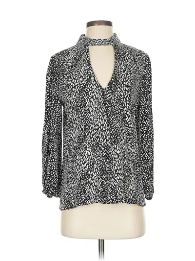 Pre-owned Alice And Olivia Alice + Olivia 3/4 Sleeve Blouse In Silver