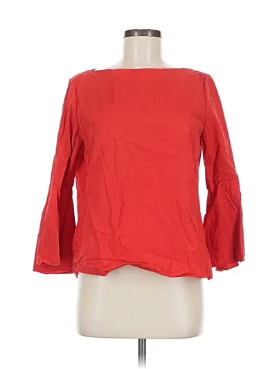 Pre-owned Alice And Olivia Alice + Olivia 3/4 Sleeve Top Red Boatneck Tops
