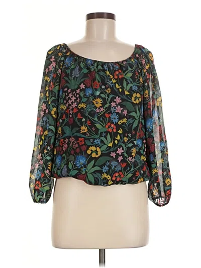 Pre-owned Alice And Olivia Alice + Olivia 3/4 Sleeve T-shirt In Teal