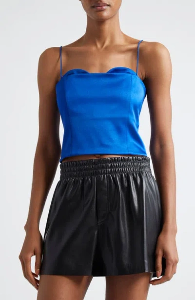 Alice And Olivia Alice + Olivia Ada Peekaboo Bustier Crop Camisole In Royal