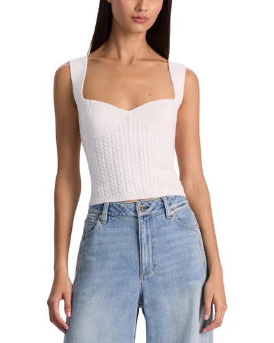 Alice And Olivia Alice + Olivia Adrianna Knit Textured Wool-blend Corset In White