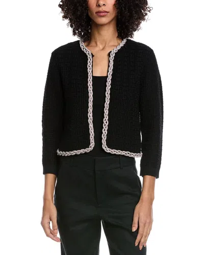 Alice And Olivia Alice + Olivia Akira Embellished Wool-blend Cardigan In Black