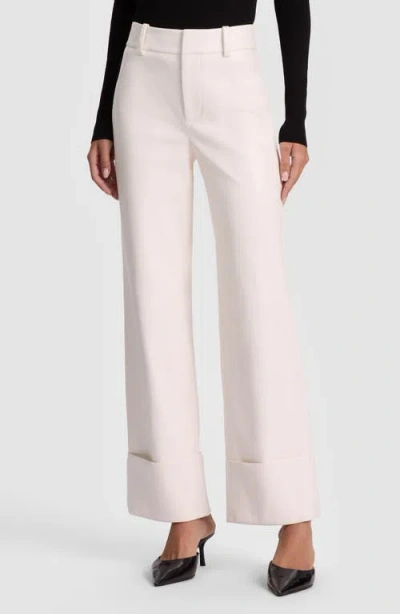 Alice And Olivia Alice + Olivia Alexander High Waist Faux Leather Pants In White