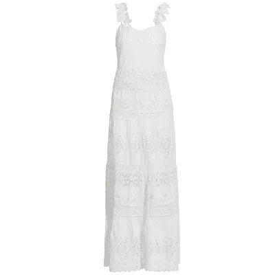 Alice And Olivia Alice + Olivia Alora Embr Swthrt Midi Dress-white