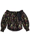 Alice And Olivia Alta Off The Shoulder Top In Black