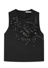 Alice And Olivia Amal Embellished Tank In Black