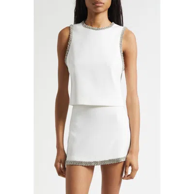 ALICE AND OLIVIA ALICE + OLIVIA AMAL EMBELLISHED SLEEVELESS CROP TOP